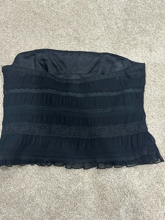 Kay Unger Black Strapless Lace Top Size 12 Elegant Evening Romantic - Picture 3 of 6